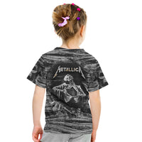 Black and White Metallica Skull Kid T Shirt - Wonder Print Shop