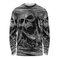 Black and White Metallica Skull Long Sleeve Shirt - Wonder Print Shop