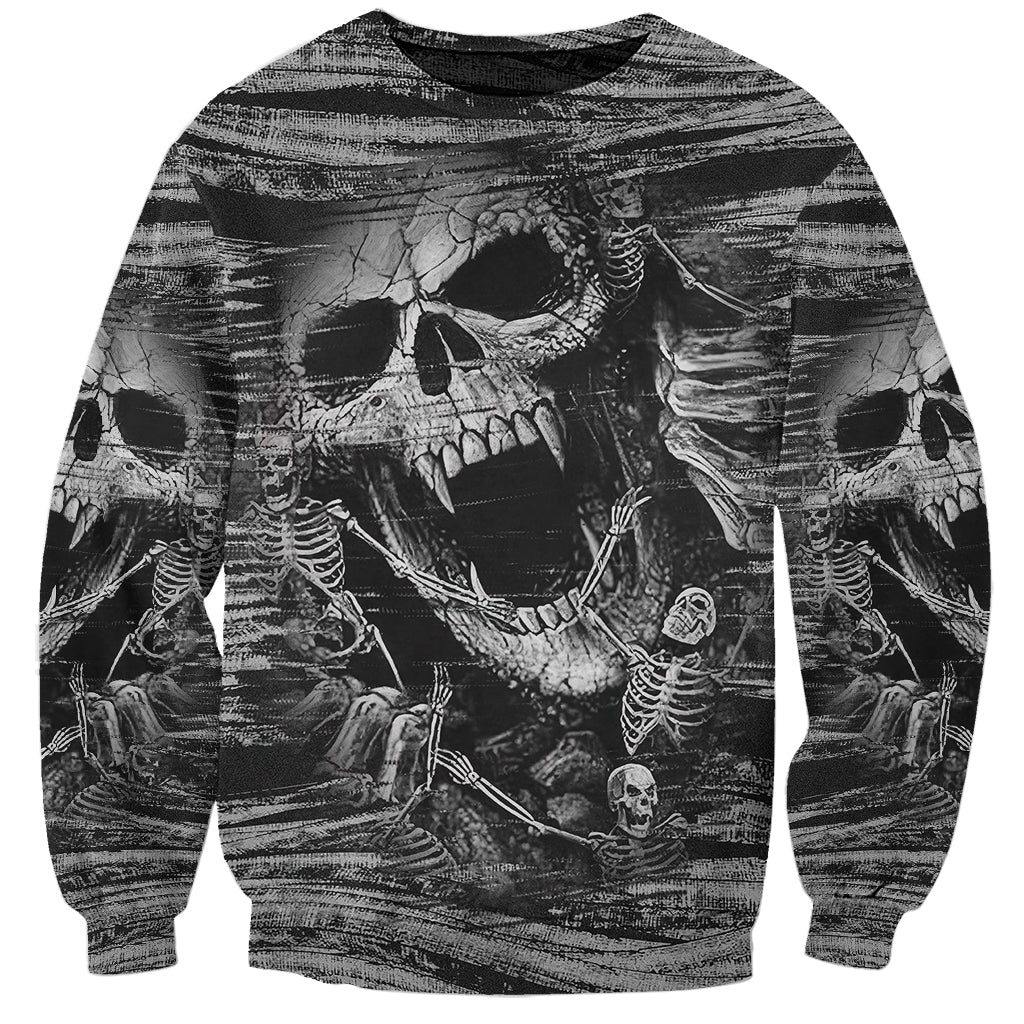 Black and White Metallica Skull Sweatshirt - Wonder Print Shop