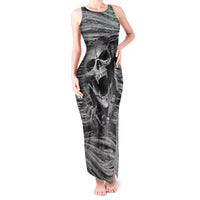 Black and White Metallica Skull Tank Maxi Dress - Wonder Print Shop