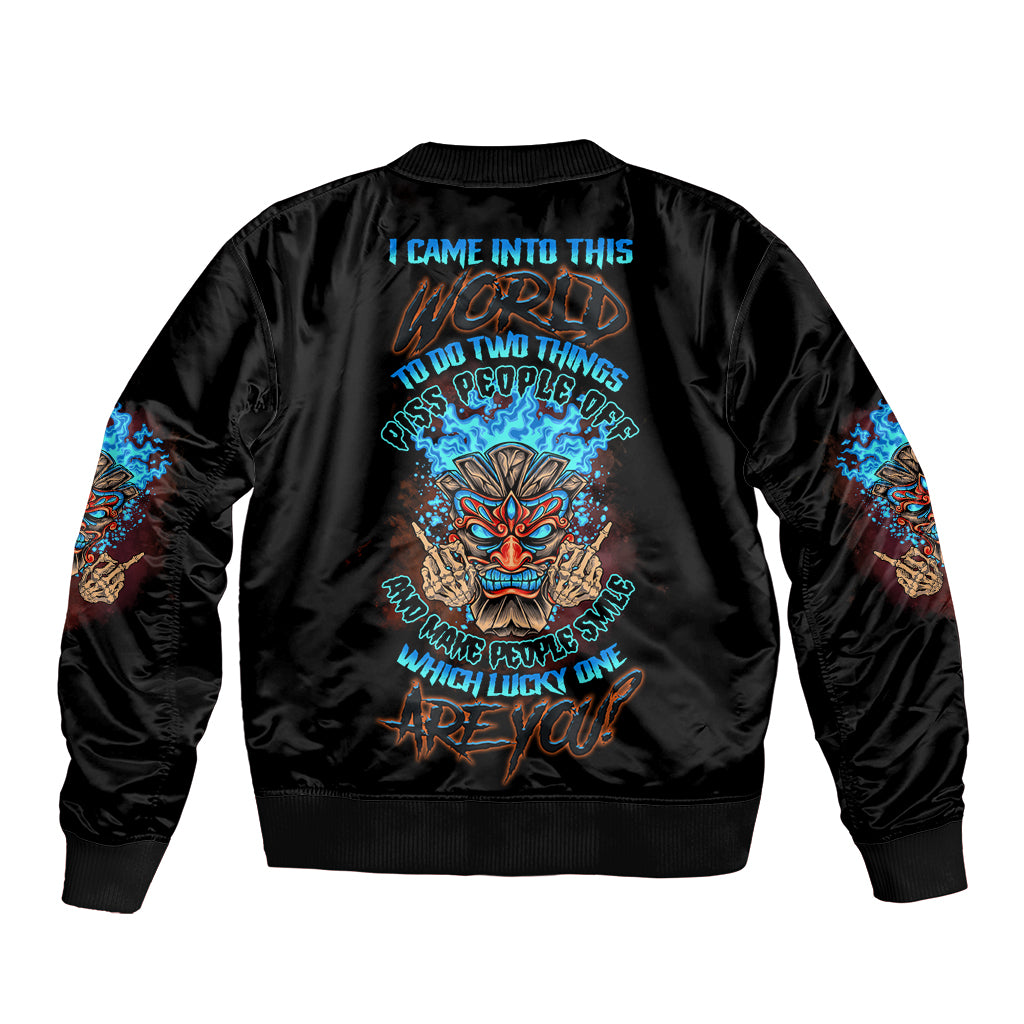 Which Lucky One Are You Skull Tiki Bomber Jacket - Wonder Print Shop