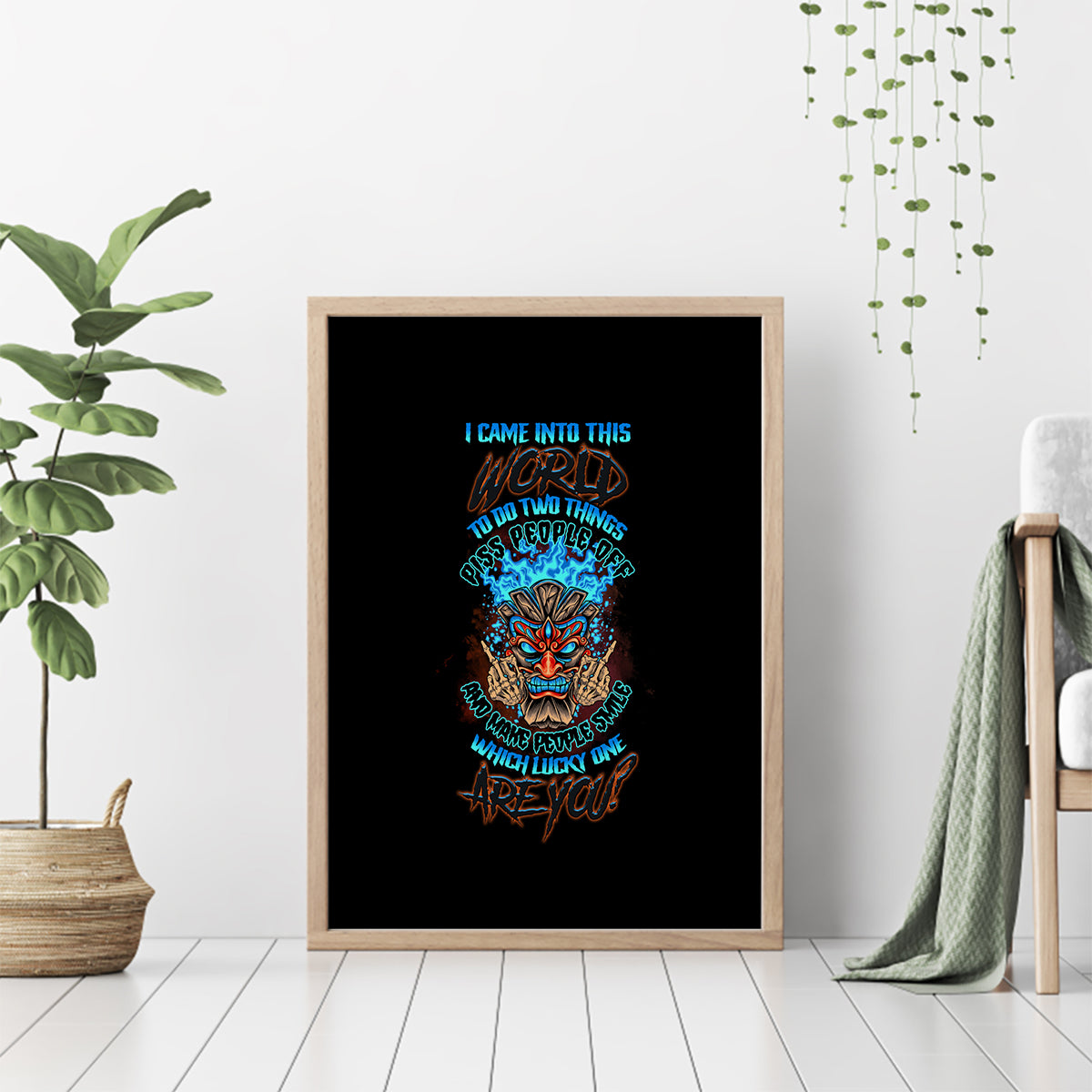 Which Lucky One Are You Skull Tiki Canvas Wall Art - Wonder Print Shop