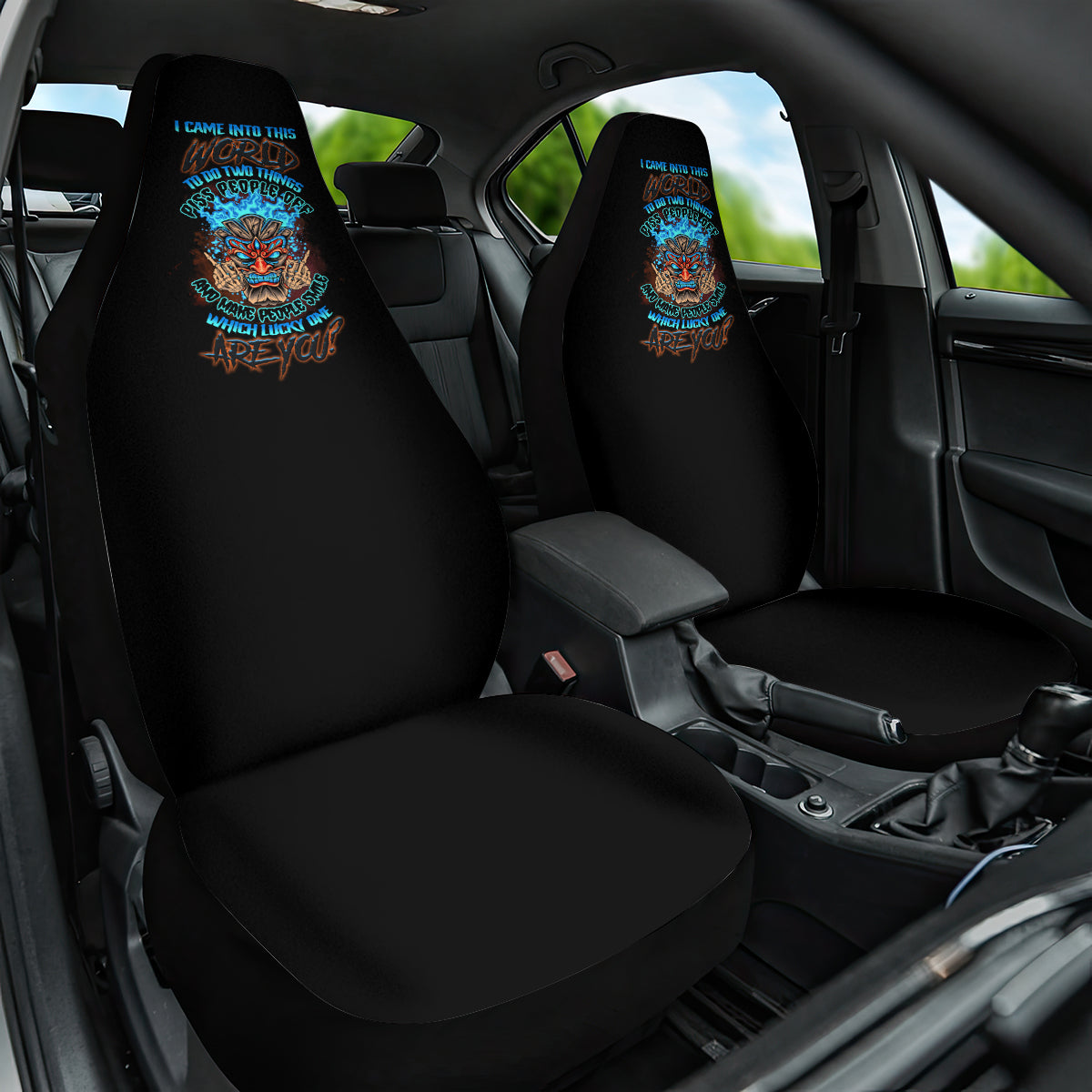 Which Lucky One Are You Skull Tiki Car Seat Cover - Wonder Print Shop