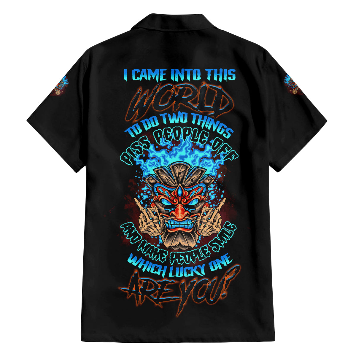 Which Lucky One Are You Skull Tiki Family Matching Off Shoulder Short Dress and Hawaiian Shirt - Wonder Print Shop