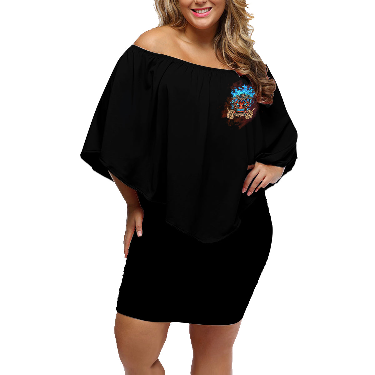 Which Lucky One Are You Skull Tiki Family Matching Off Shoulder Short Dress and Hawaiian Shirt - Wonder Print Shop