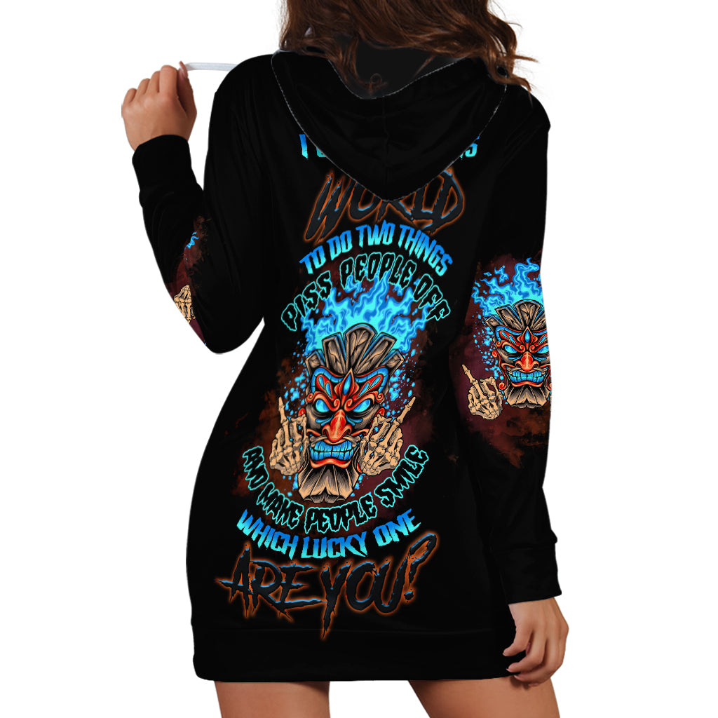 Which Lucky One Are You Skull Tiki Hoodie Dress - Wonder Print Shop