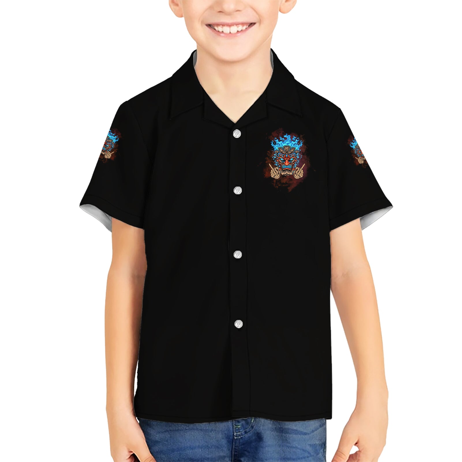 Which Lucky One Are You Skull Tiki Kid Hawaiian Shirt - Wonder Print Shop