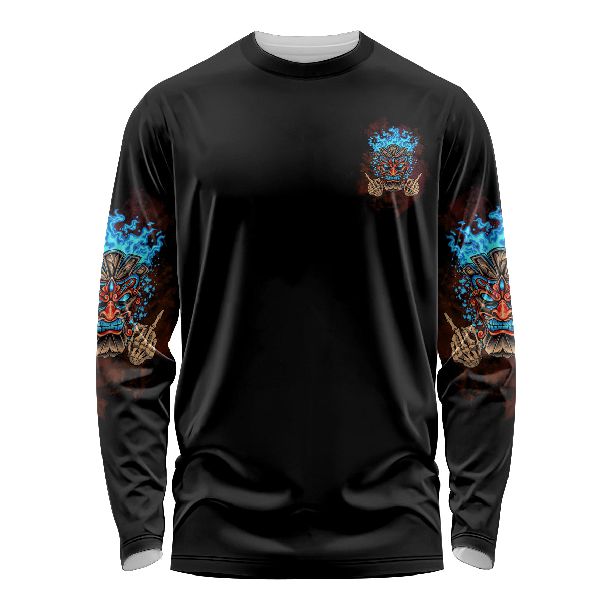Which Lucky One Are You Skull Tiki Long Sleeve Shirt - Wonder Print Shop