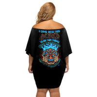 Which Lucky One Are You Skull Tiki Off Shoulder Short Dress - Wonder Print Shop