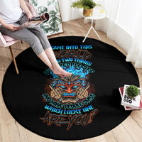 which-lucky-one-are-you-skull-tiki-round-carpet