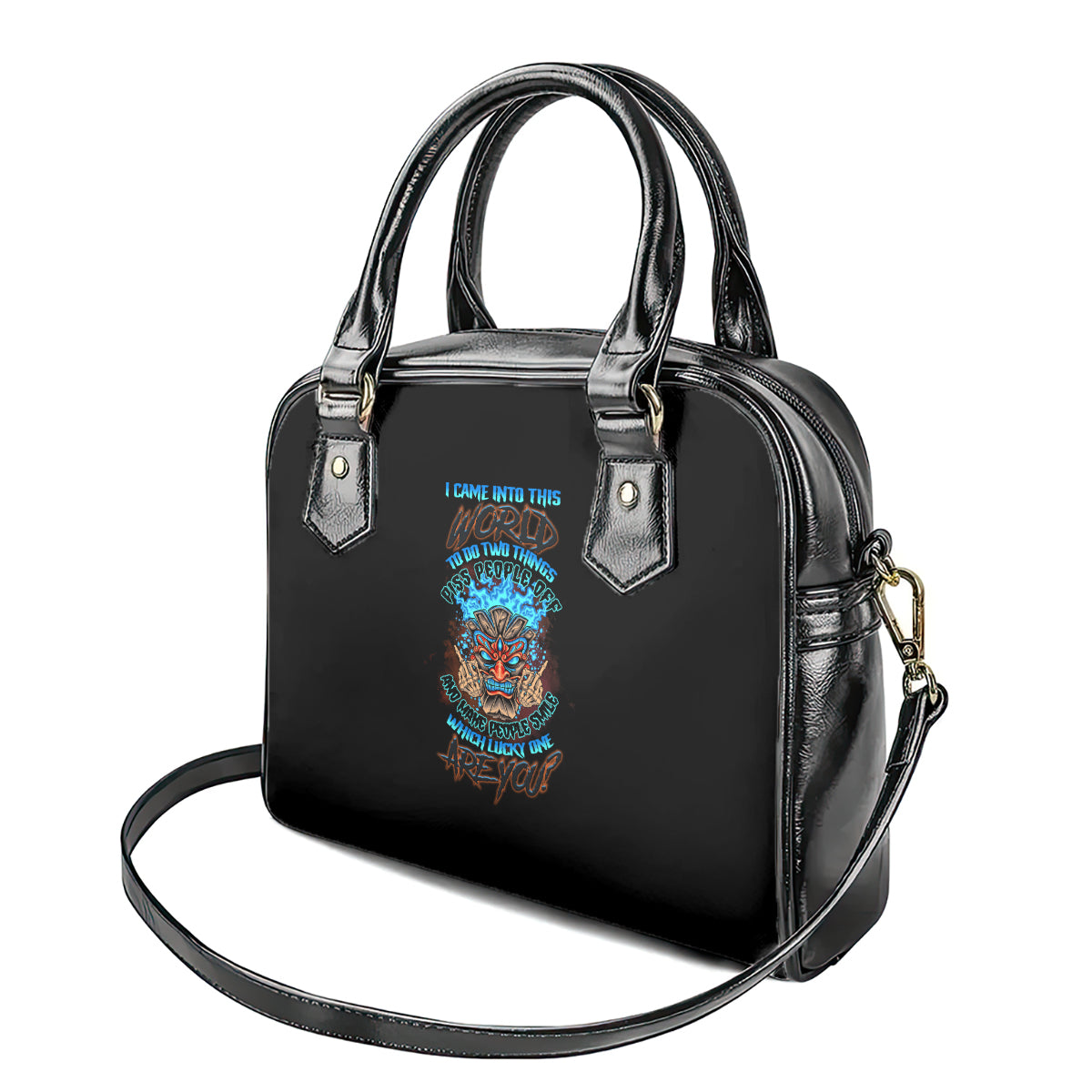 which-lucky-one-are-you-skull-tiki-shoulder-handbag