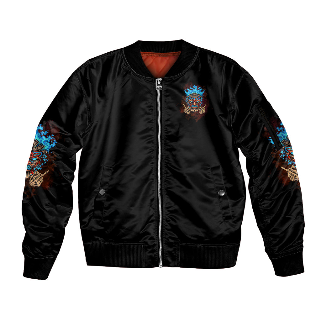 Which Lucky One Are You Skull Tiki Sleeve Zip Bomber Jacket - Wonder Print Shop