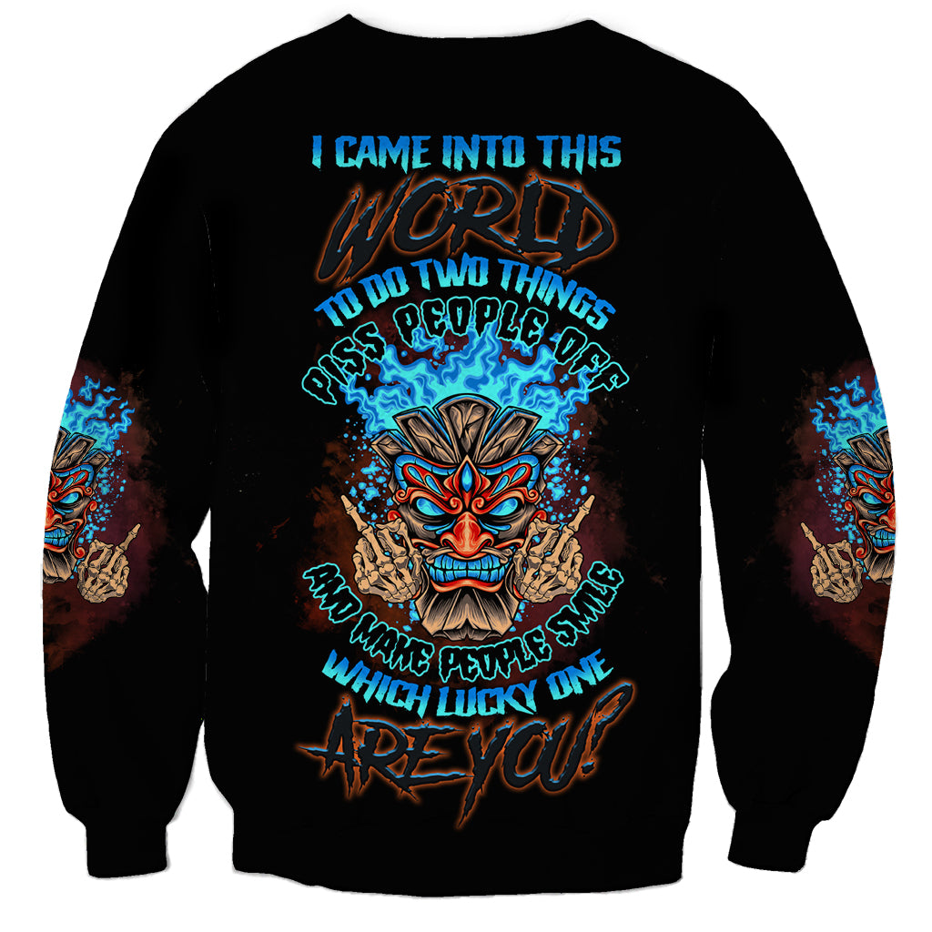 Which Lucky One Are You Skull Tiki Sweatshirt - Wonder Print Shop
