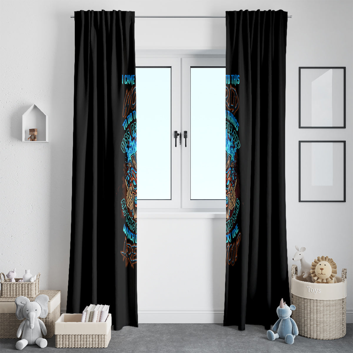Which Lucky One Are You Skull Tiki Window Curtain - Wonder Print Shop