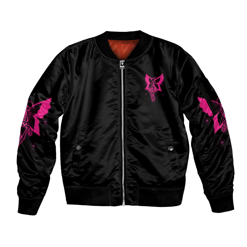 In My Next Life I Want To Be The Karma Fairy Sleeve Zip Bomber Jacket - Wonder Print Shop