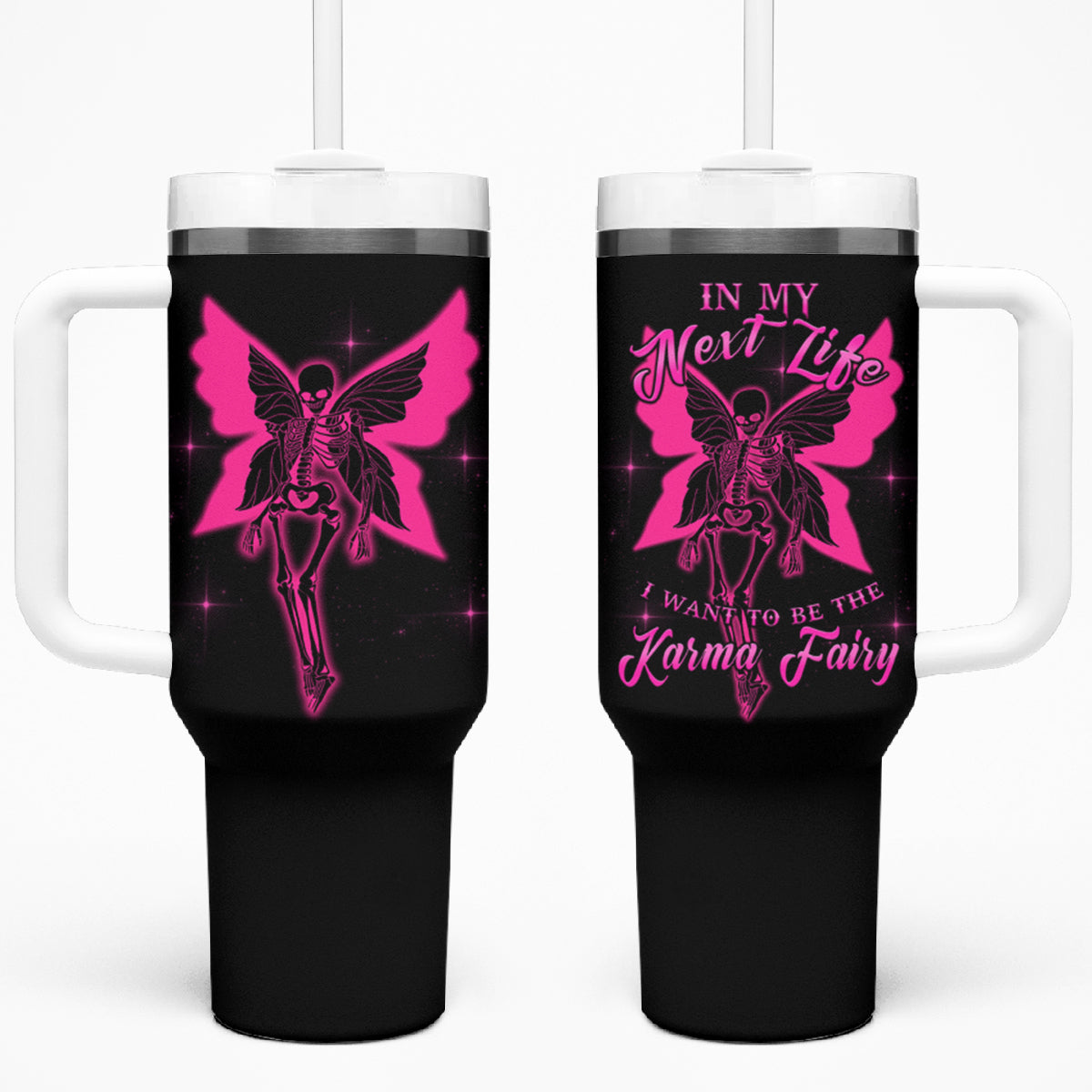 In My Next Life I Want To Be The Karma Fairy Tumbler With Handle - Wonder Print Shop