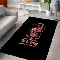 I Am A Sweet Girl Flower Skull Area Rug - Wonder Print Shop