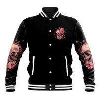 I Am A Sweet Girl Flower Skull Baseball Jacket - Wonder Print Shop