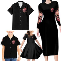 I Am A Sweet Girl Flower Skull Family Matching Long Sleeve Bodycon Dress and Hawaiian Shirt - Wonder Print Shop