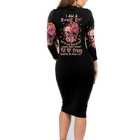 I Am A Sweet Girl Flower Skull Family Matching Long Sleeve Bodycon Dress and Hawaiian Shirt - Wonder Print Shop