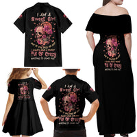I Am A Sweet Girl Flower Skull Family Matching Off Shoulder Maxi Dress and Hawaiian Shirt - Wonder Print Shop