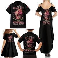 I Am A Sweet Girl Flower Skull Family Matching Summer Maxi Dress and Hawaiian Shirt - Wonder Print Shop