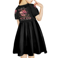 I Am A Sweet Girl Flower Skull Kid Short Sleeve Dress - Wonder Print Shop
