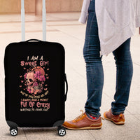 I Am A Sweet Girl Flower Skull Luggage Cover - Wonder Print Shop