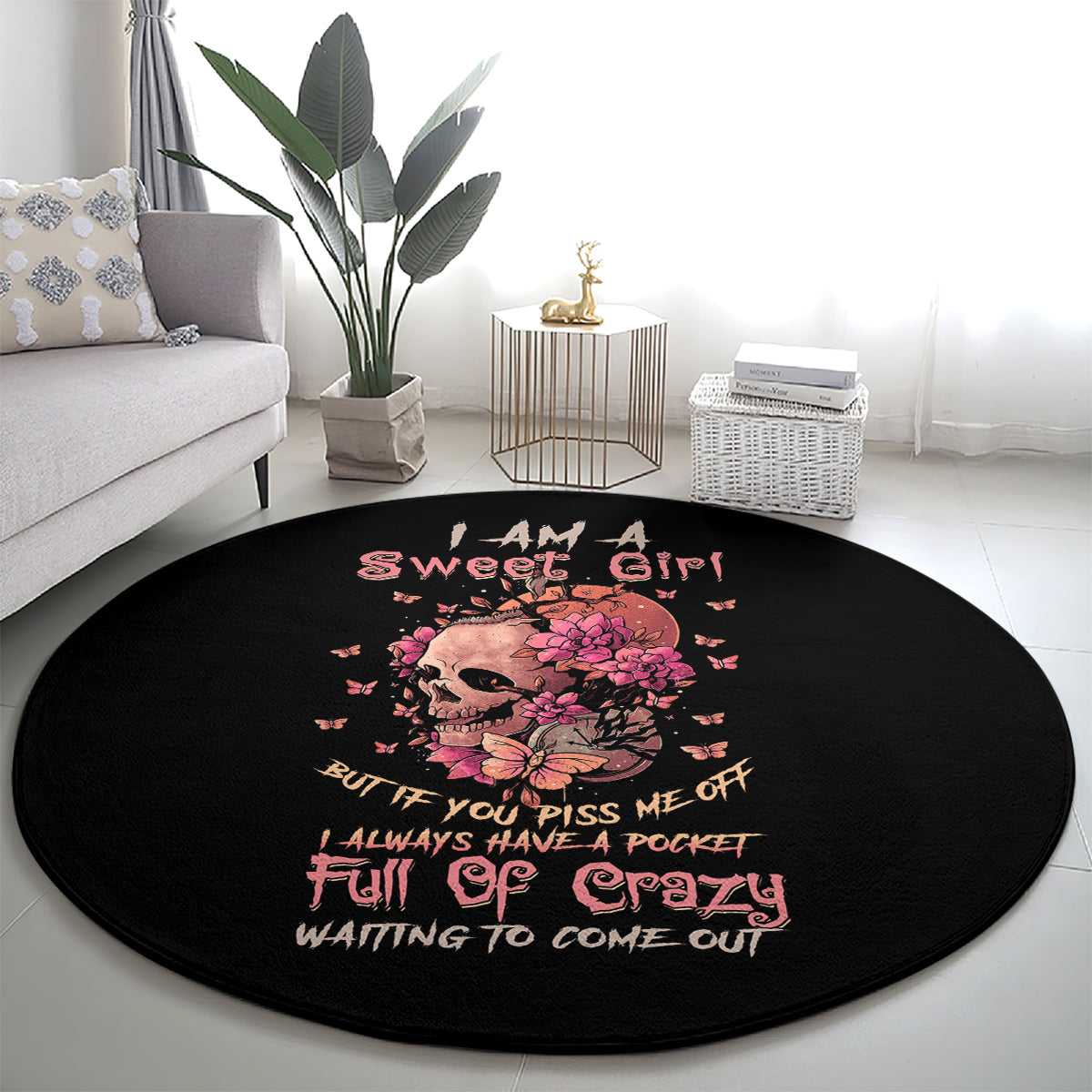 i-am-a-sweet-girl-flower-skull-round-carpet