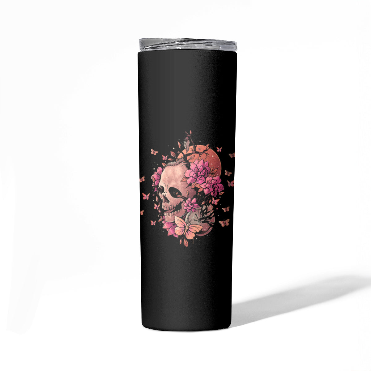 I Am A Sweet Girl Flower Skull Skinny Tumbler - Wonder Print Shop