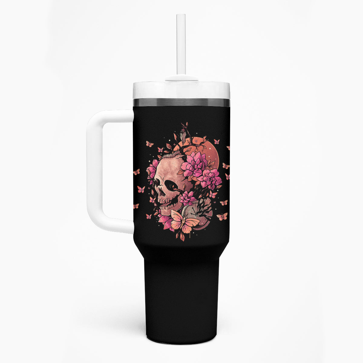 I Am A Sweet Girl Flower Skull Tumbler With Handle - Wonder Print Shop