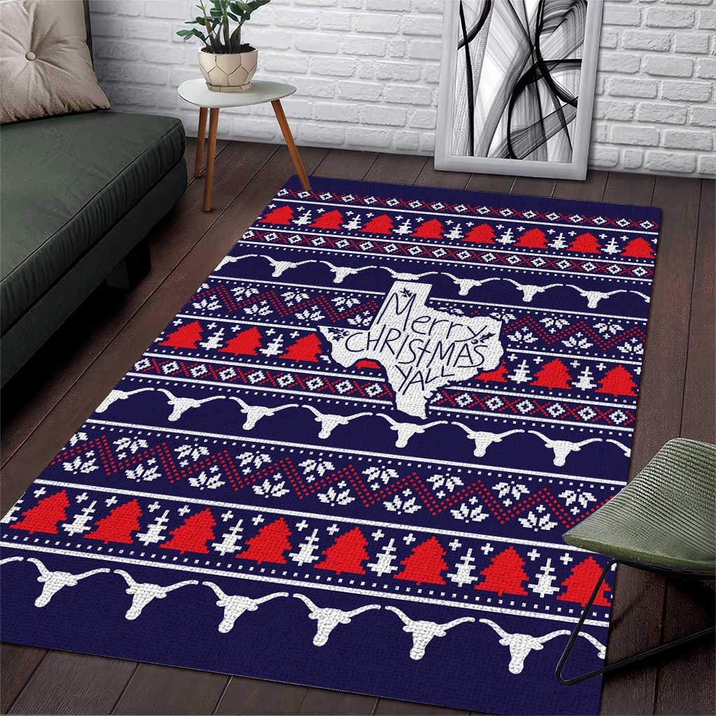 Merry Christmas Y'all Area Rug Xmas Holiday Patterns - Wonder Print Shop