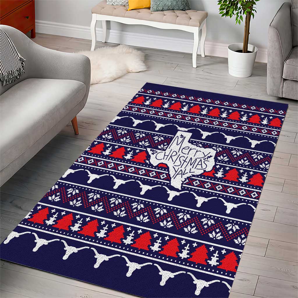 Merry Christmas Y'all Area Rug Xmas Holiday Patterns - Wonder Print Shop