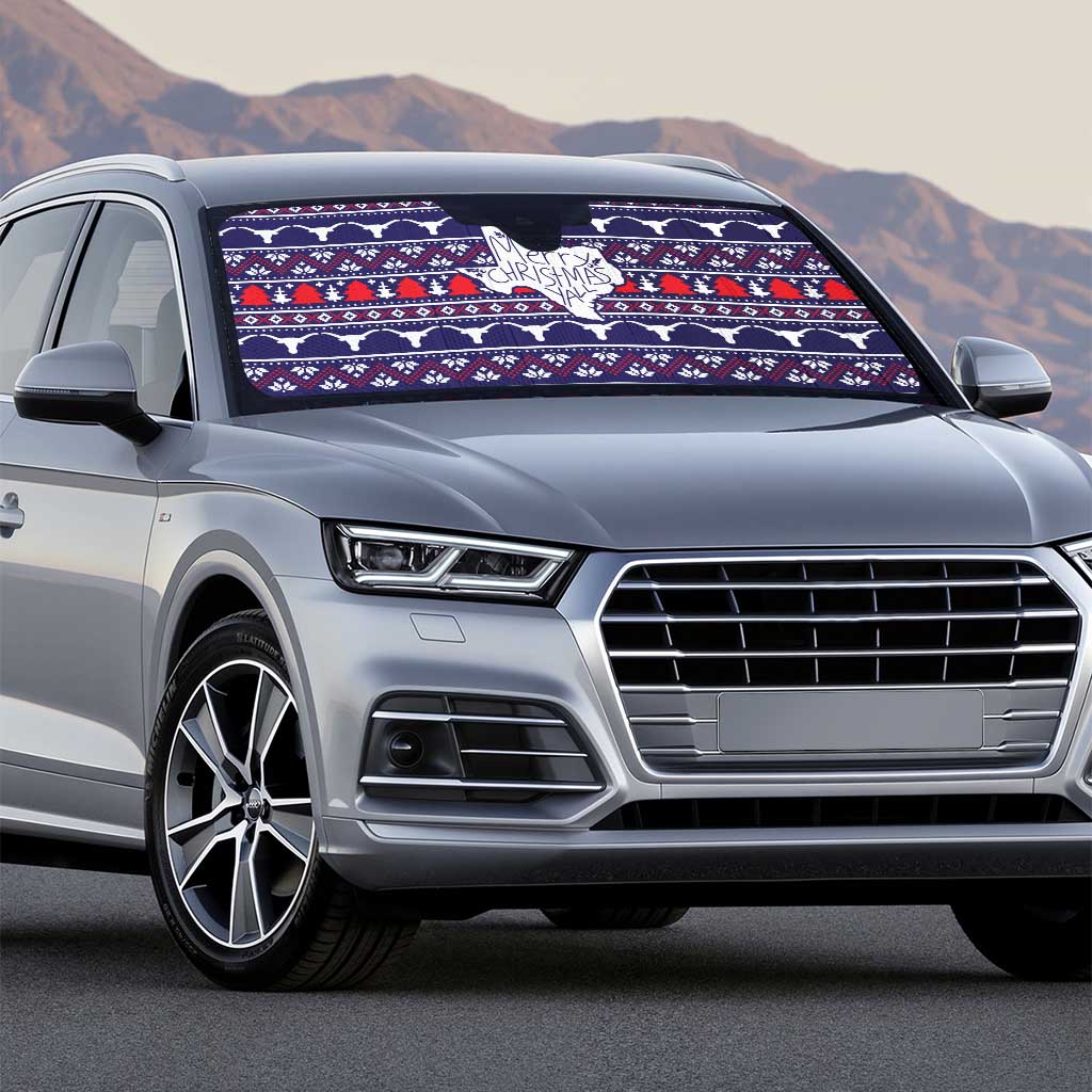 Merry Christmas Y'all Auto Sun Shade Xmas Holiday Patterns - Wonder Print Shop