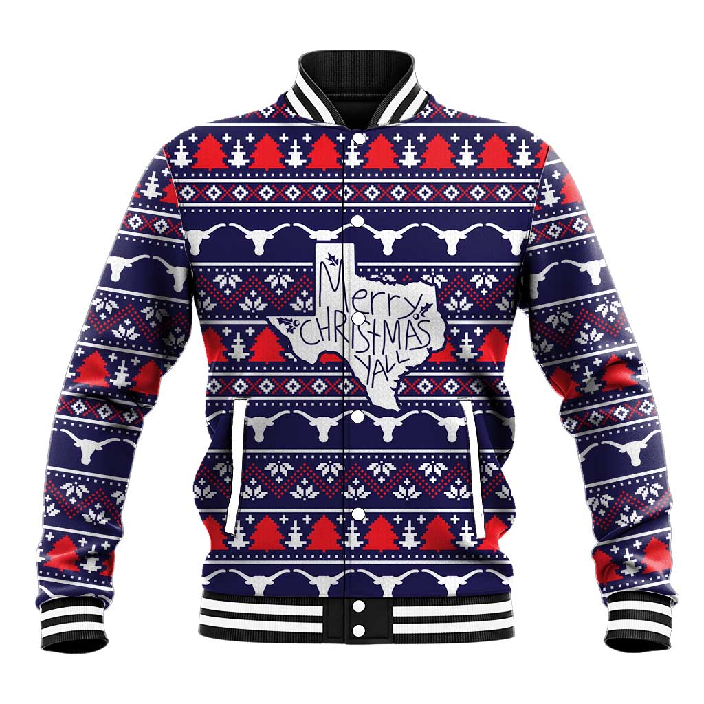 Merry Christmas Y'all Baseball Jacket Xmas Holiday Patterns - Wonder Print Shop