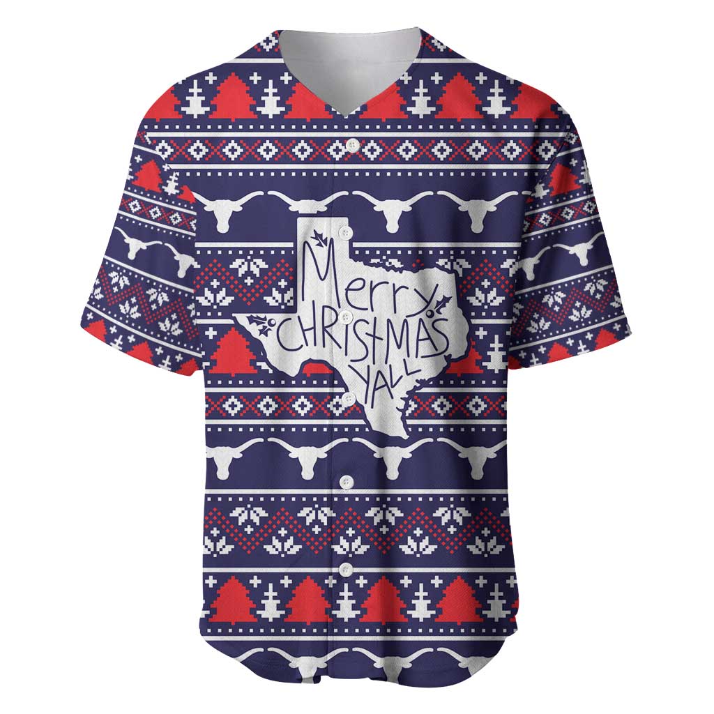 Merry Christmas Y'all Baseball Jersey Xmas Holiday Patterns - Wonder Print Shop