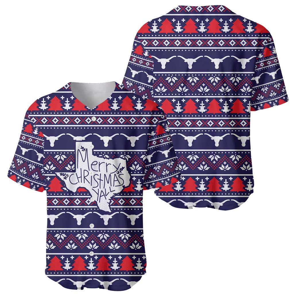 Merry Christmas Y'all Baseball Jersey Xmas Holiday Patterns - Wonder Print Shop