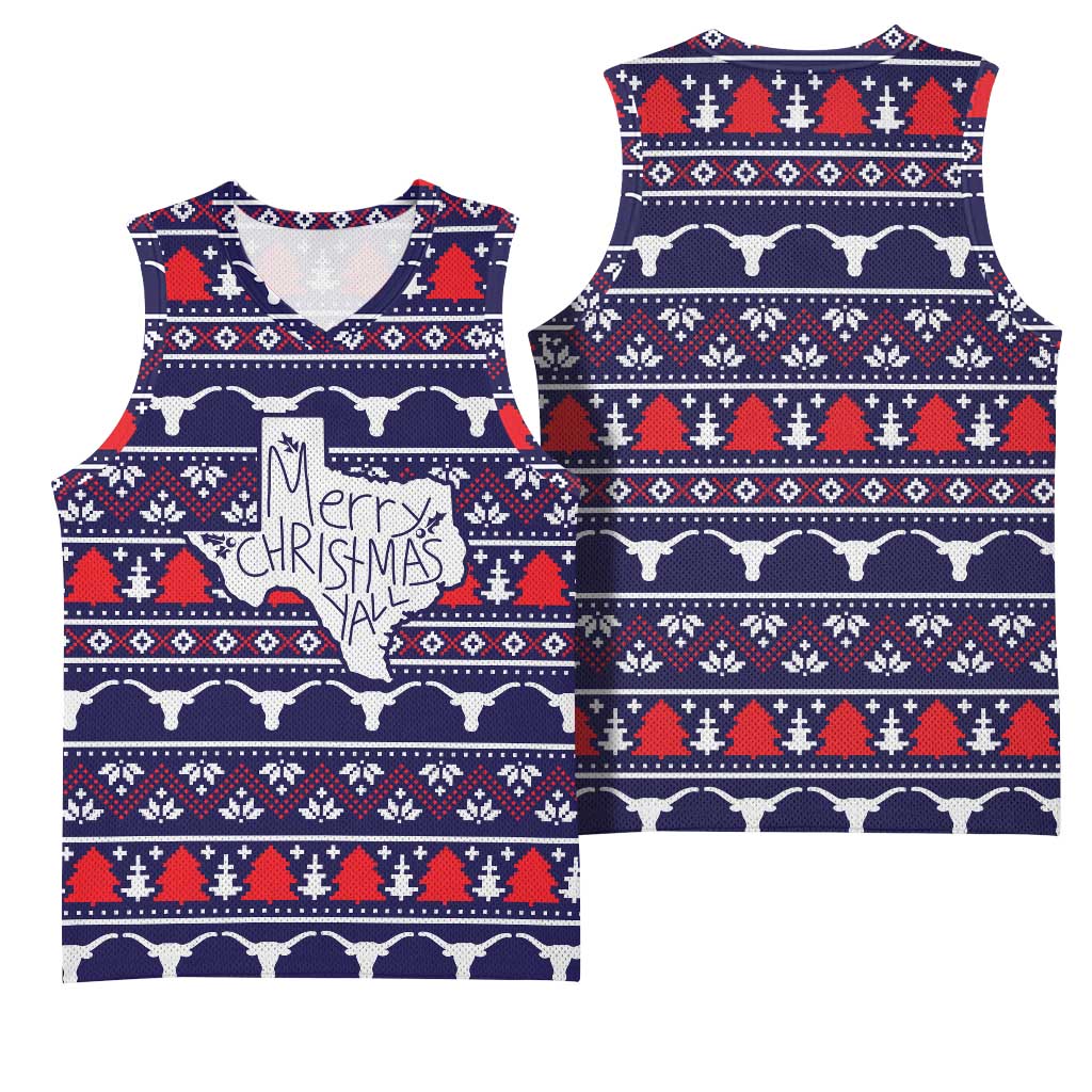 Merry Christmas Y'all Basketball Jersey Xmas Holiday Patterns - Wonder Print Shop