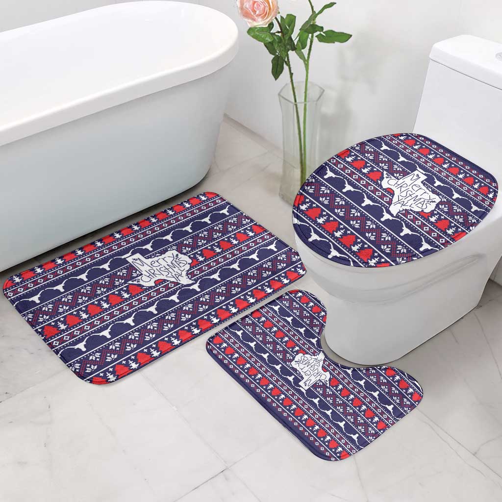 Merry Christmas Y'all Bathroom Set Xmas Holiday Patterns - Wonder Print Shop