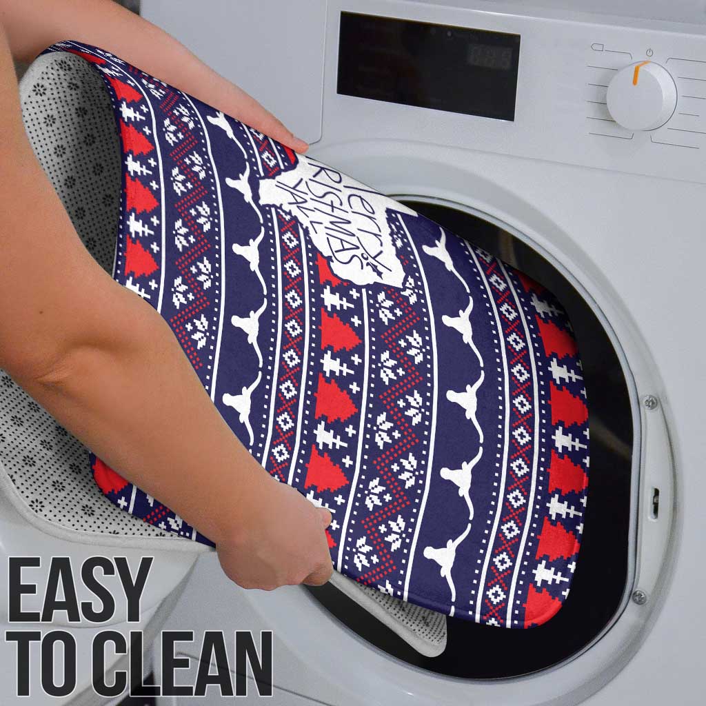 Merry Christmas Y'all Bathroom Set Xmas Holiday Patterns - Wonder Print Shop