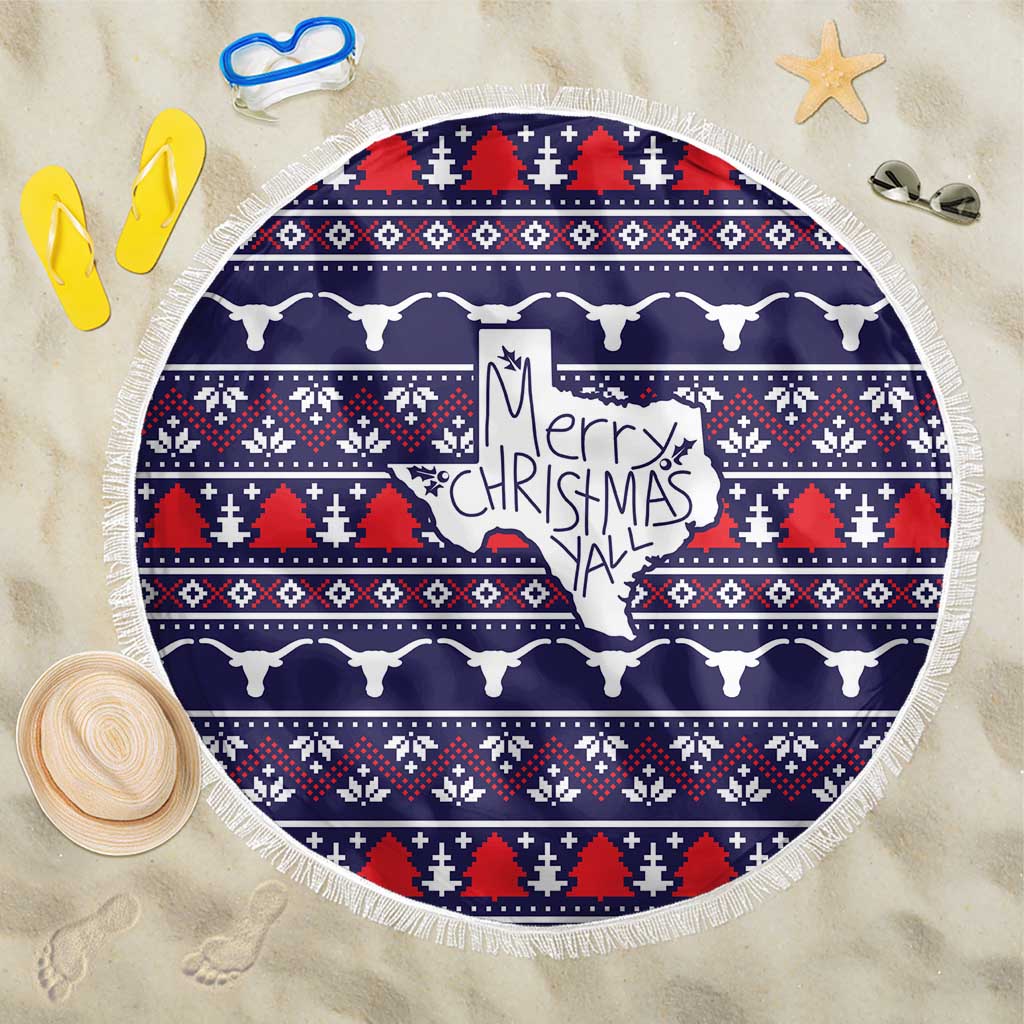 Merry Christmas Y'all Beach Blanket Xmas Holiday Patterns - Wonder Print Shop