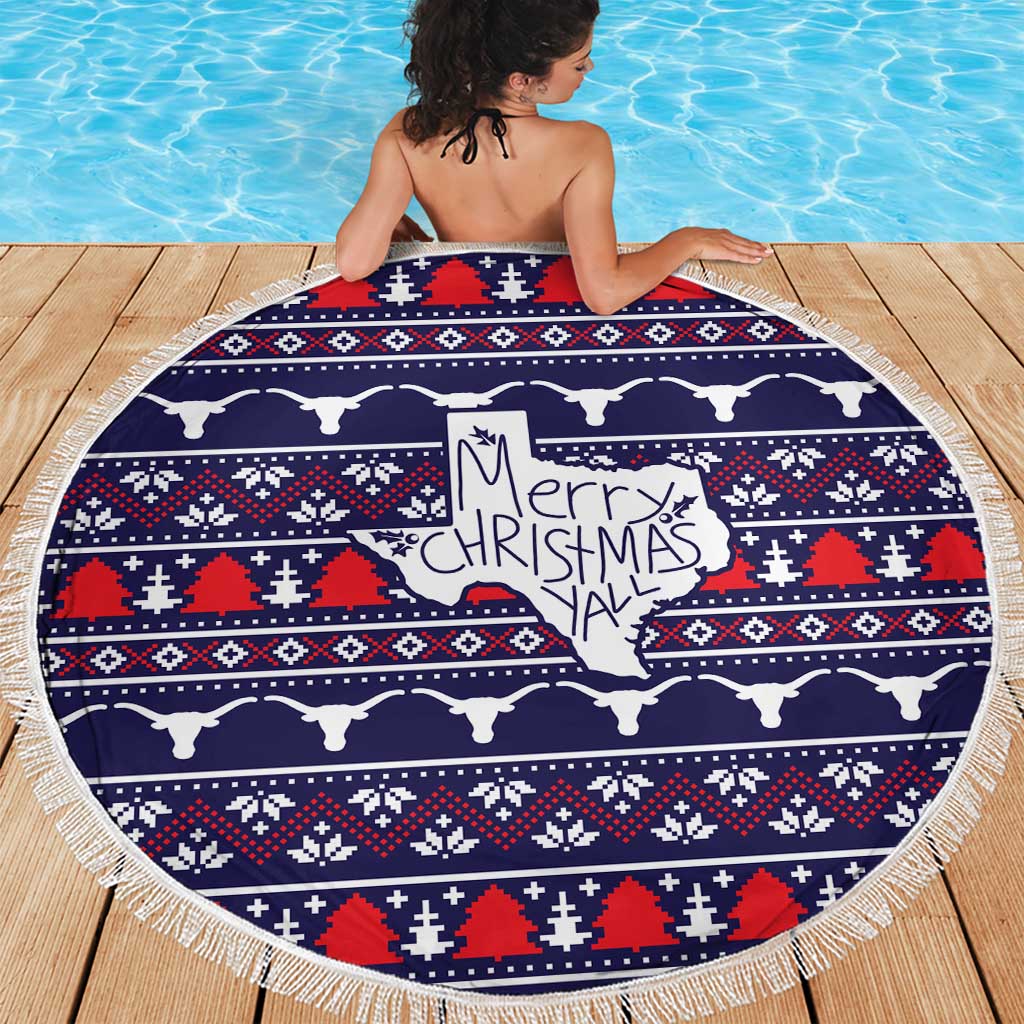 Merry Christmas Y'all Beach Blanket Xmas Holiday Patterns - Wonder Print Shop