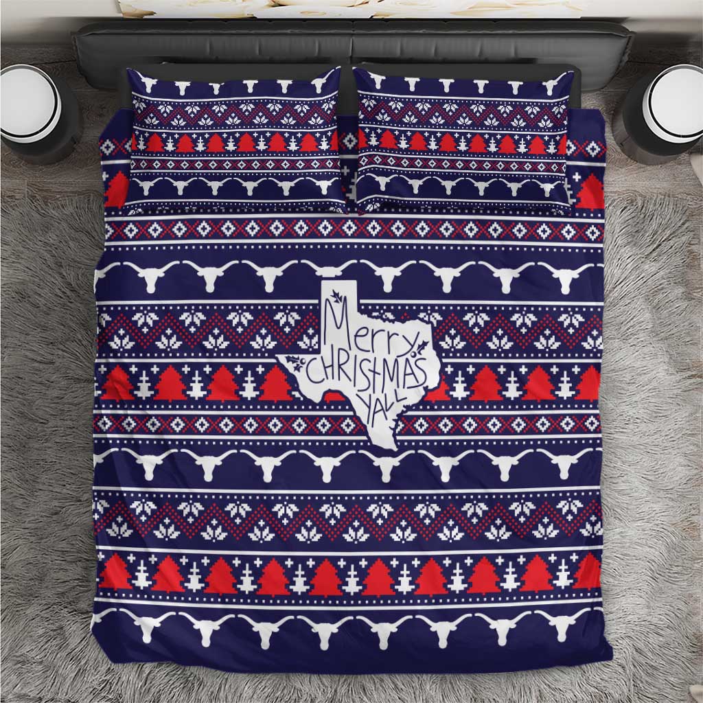 Merry Christmas Y'all Bedding Set Xmas Holiday Patterns - Wonder Print Shop