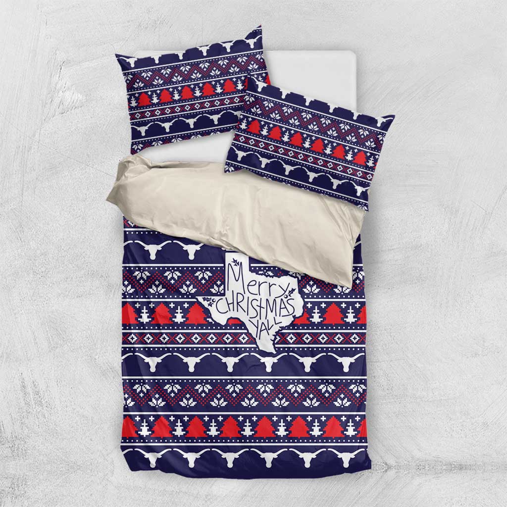 Merry Christmas Y'all Bedding Set Xmas Holiday Patterns - Wonder Print Shop