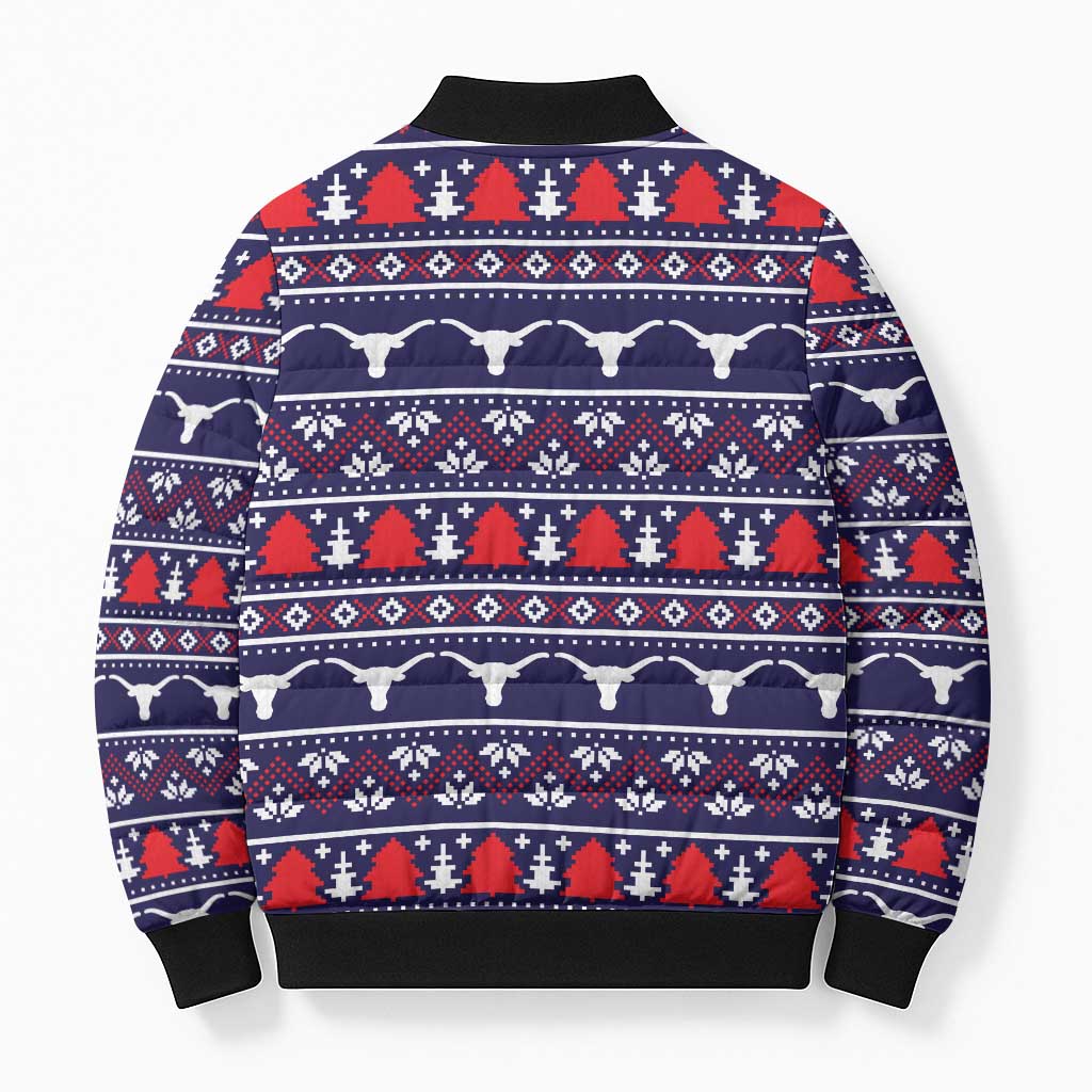 Merry Christmas Y'all Bomber Puffer Jacket Xmas Holiday Patterns - Wonder Print Shop