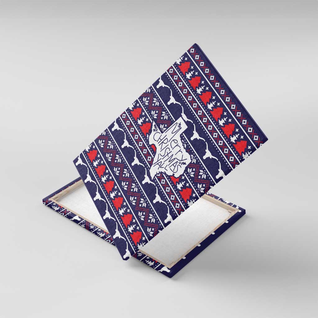 Merry Christmas Y'all Canvas Wall Art Xmas Holiday Patterns - Wonder Print Shop
