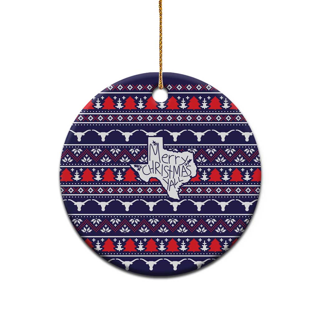 Merry Christmas Y'all Ceramic Ornament Xmas Holiday Patterns - Wonder Print Shop