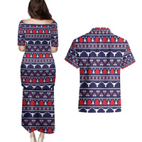 Merry Christmas Y'all Couples Matching Puletasi and Hawaiian Shirt Xmas Holiday Patterns - Wonder Print Shop