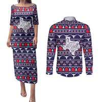 Merry Christmas Y'all Couples Matching Puletasi and Long Sleeve Button Shirt Xmas Holiday Patterns - Wonder Print Shop