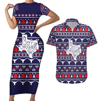 Merry Christmas Y'all Couples Matching Short Sleeve Bodycon Dress and Hawaiian Shirt Xmas Holiday Patterns - Wonder Print Shop